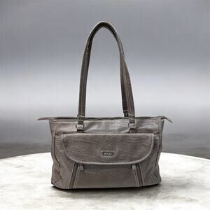 Multi Sac Large Women’s Brown Double Handle Purse Removable Computer Bag Vinyl